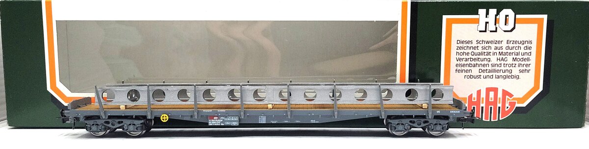 HAG 344-70 018 HO Scale SBB Flatcar w/ Steel Beam Load LN/Box