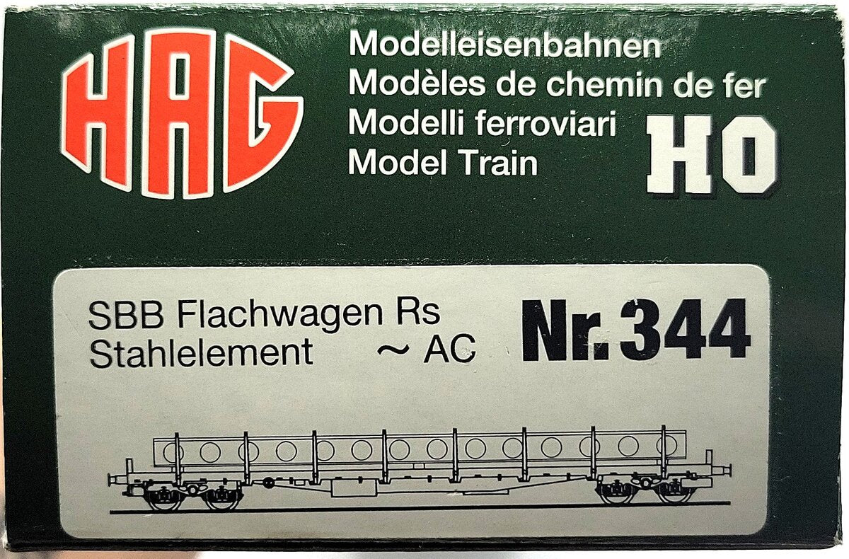 HAG 344-70 018 HO Scale SBB Flatcar w/ Steel Beam Load LN/Box