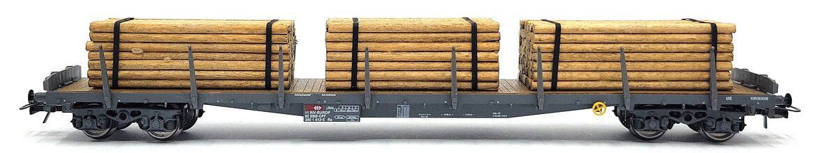 HAG 362-70 036 HO Scale SBB Flatcar w/ Round Wood Load LN/Box