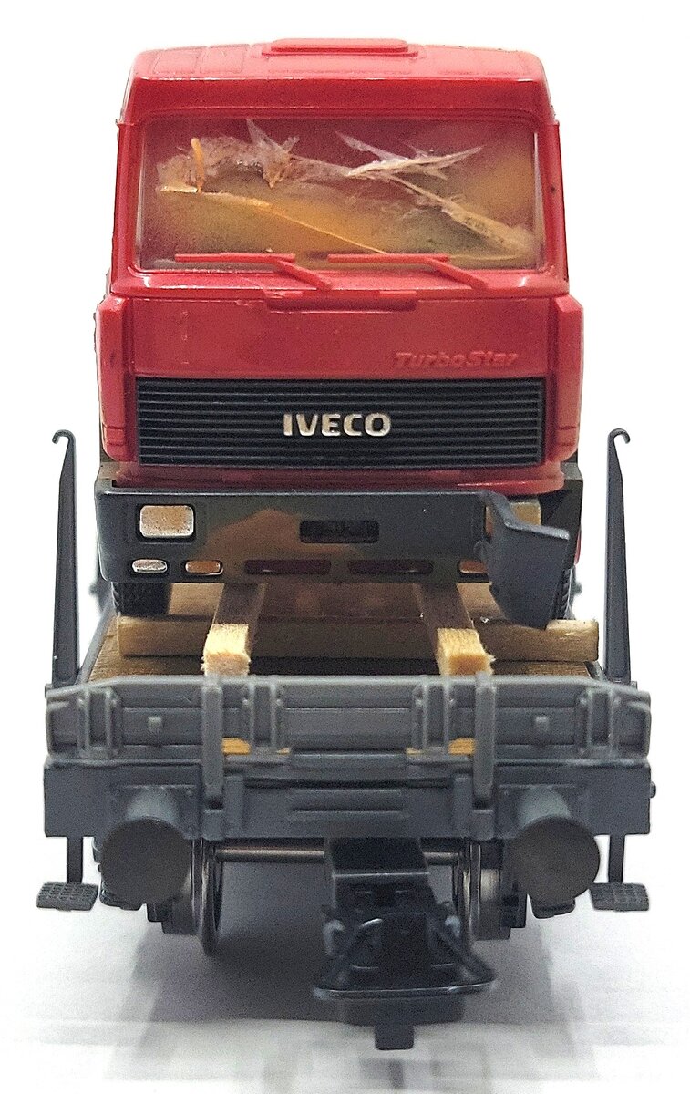 HAG 342-70 016 HO Scale SBB Flatcar w/ 2 Truck Load EX/Box