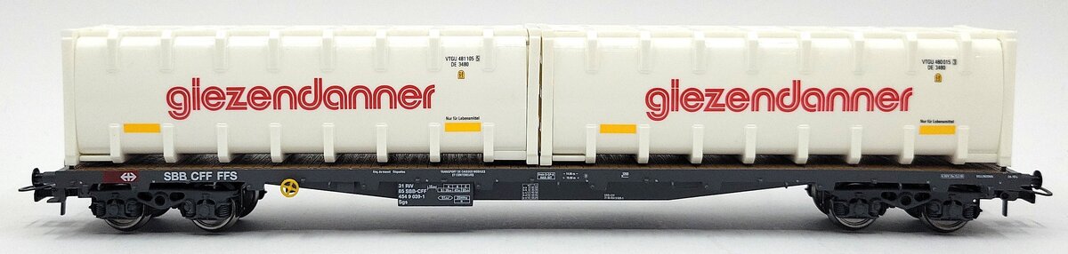HAG 356-71 010 HO Scale SBB Giezendanner Flat Car Bulk Container Wagon LN/Box