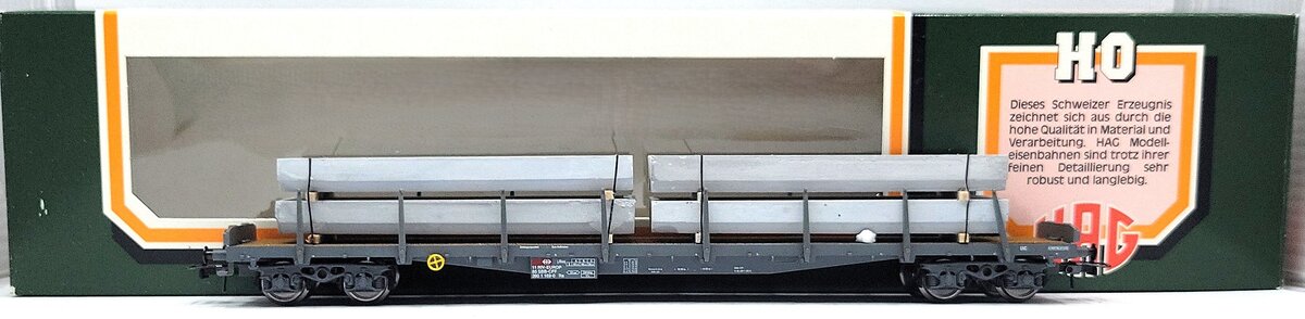 HAG 350-70 024 HO Scale SBB Flatcar w/ Concrete Slab Load LN/Box