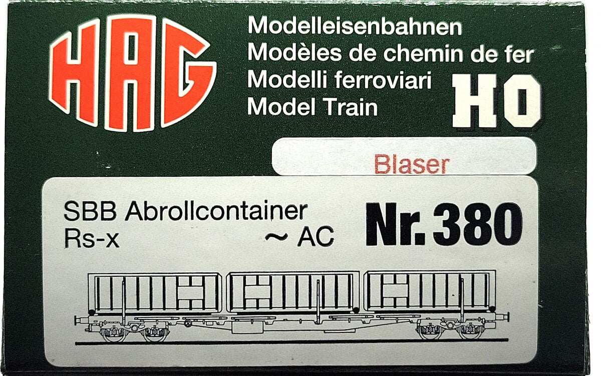 HAG 380-75 006 HO Scale SBB Flatcar w/ 3 