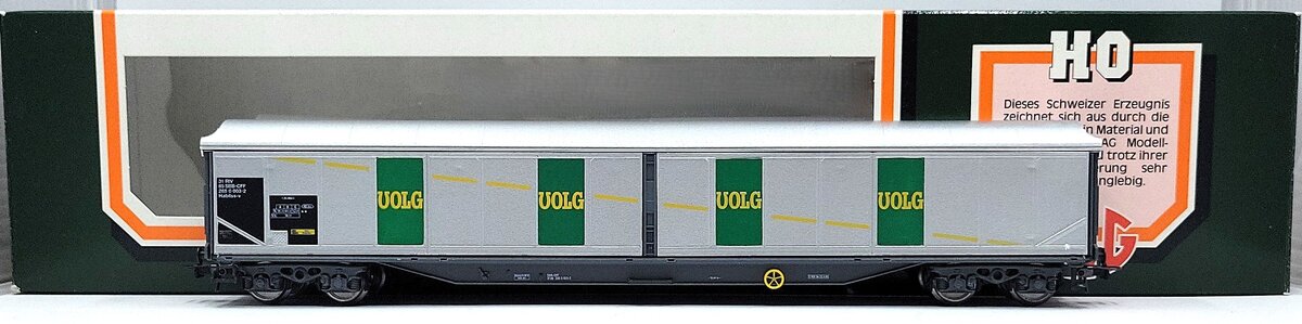 HAG 384-74 018 HO Scale SBB "VOLG" Sliding Wall Box Car LN/Box