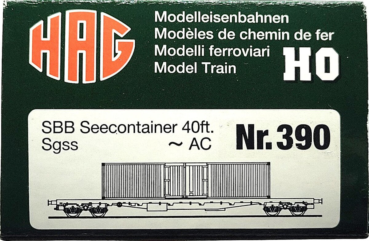 HAG 390-72 104 HO Scale SBB Flatcar w/ 40 ft. 
