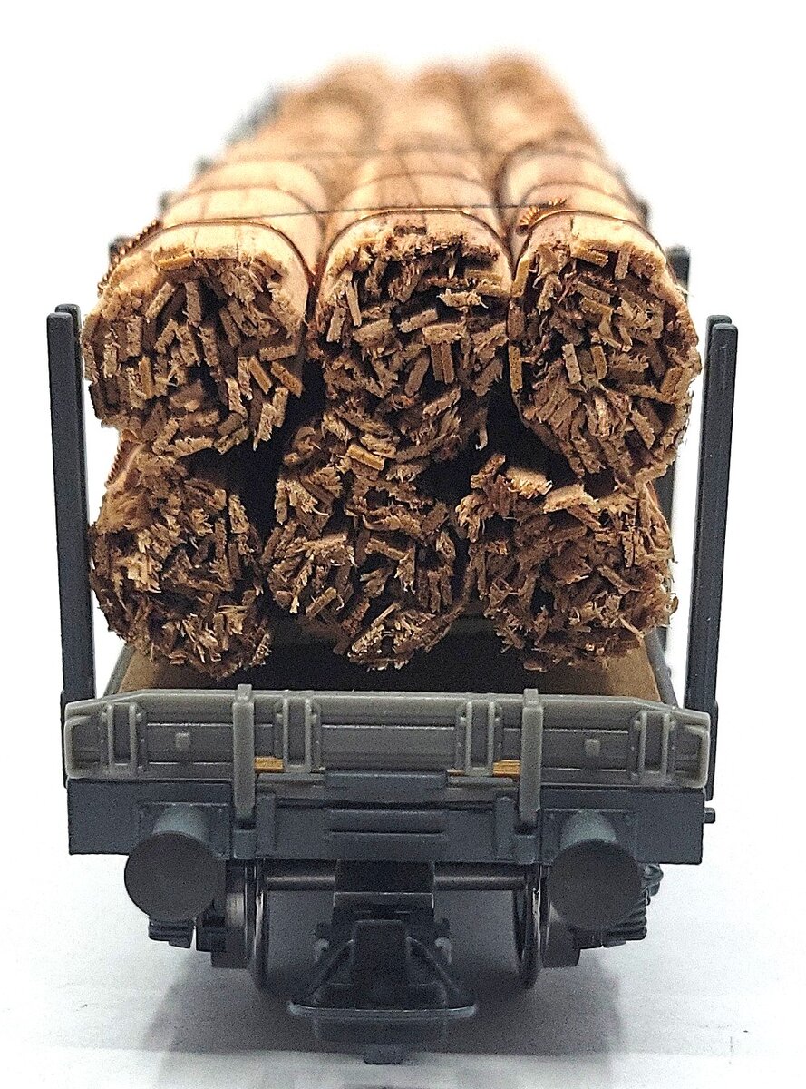 HAG 386-70 094 HO Scale SBB Flatcar w/ Rough Cut Timber Load LN/Box