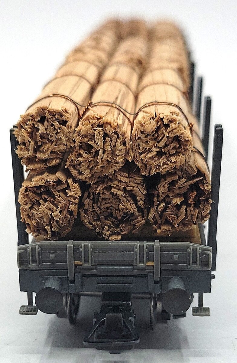 HAG 386-70 094 HO Scale SBB Flatcar w/ Rough Cut Timber Load LN/Box