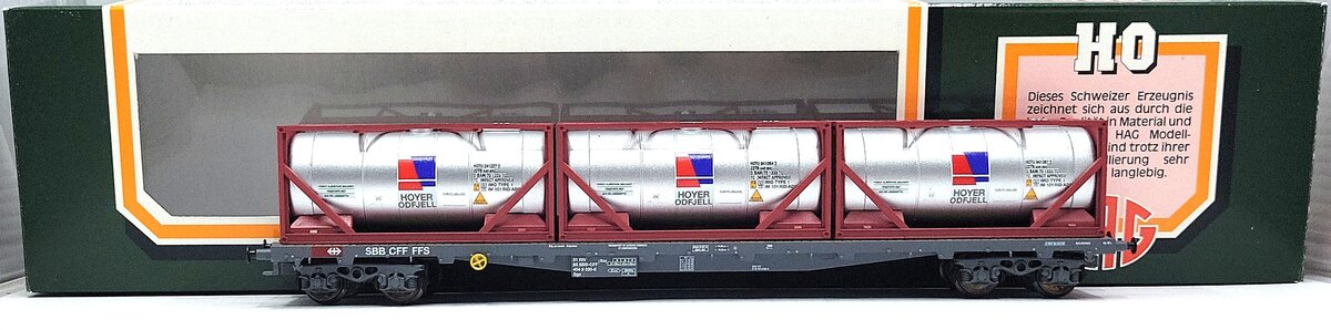 HAG 396-77 008 HO Scale SBB Flatcar w/ 2 