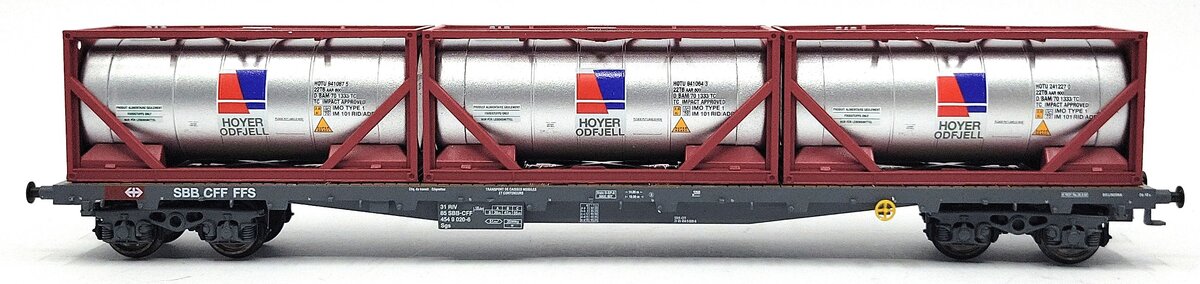 HAG 396-77 008 HO Scale SBB Flatcar w/ 2 