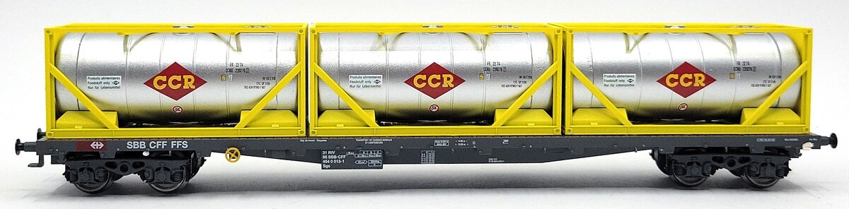 HAG 396-77 004 HO Scale SBB Flatcar w/ 2 