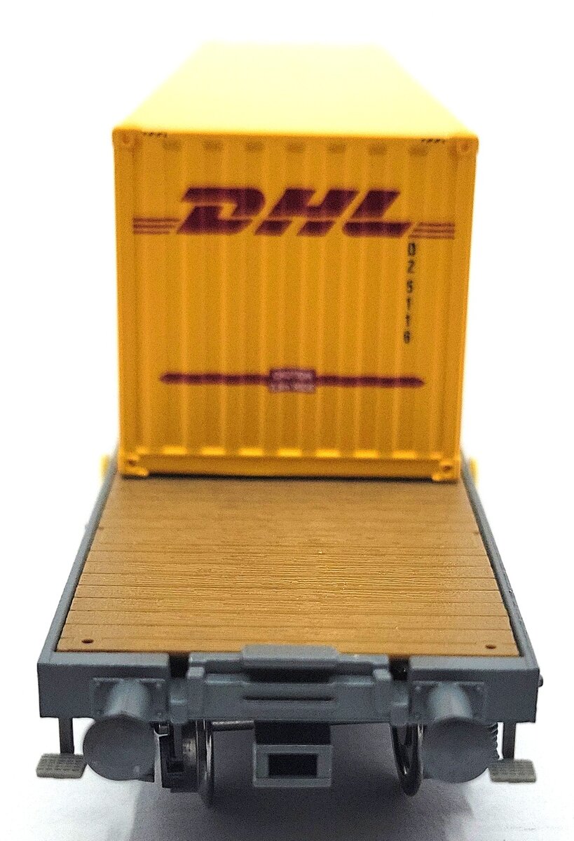 HAG 390-72 106 HO Scale SBB Flatcar w/ 40ft. "DHL" Container LN/Box