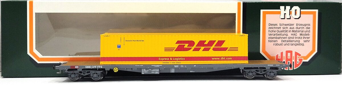 HAG 390-72 106 HO Scale SBB Flatcar w/ 40ft. 