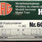 HAG 600-79 032 HO Scale SBB Flatcar w/ 2 Postal Containers LN/Box