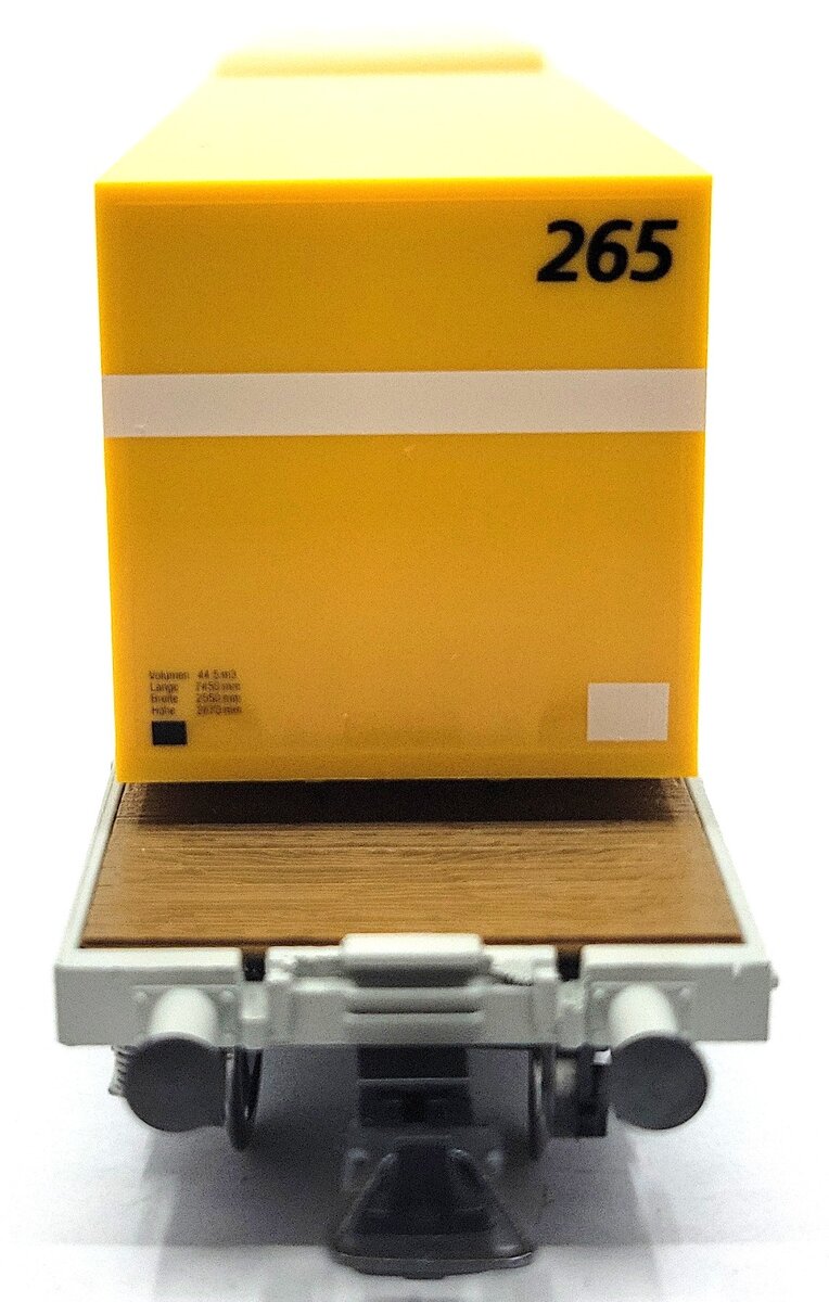 HAG 600-79 032 HO Scale SBB Flatcar w/ 2 Postal Containers LN/Box