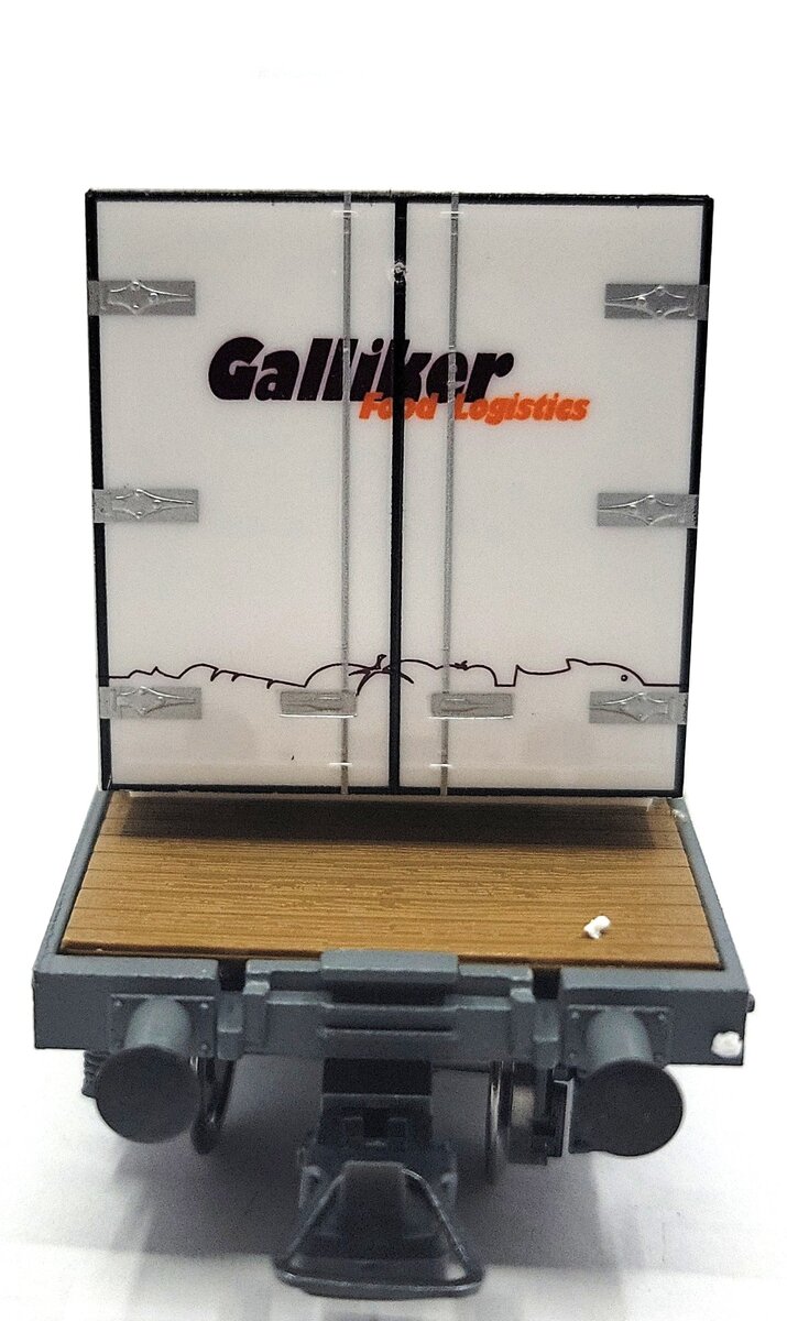 HAG 618-73 012 HO Scale SBB Flatcar w/ 2 Galliker Containers LN/Box