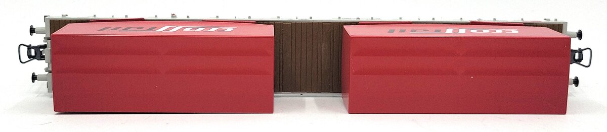 HAG 618-73 022 HO Scale SBB Flatcar w/ 2 CrossRail Containers EX/Box