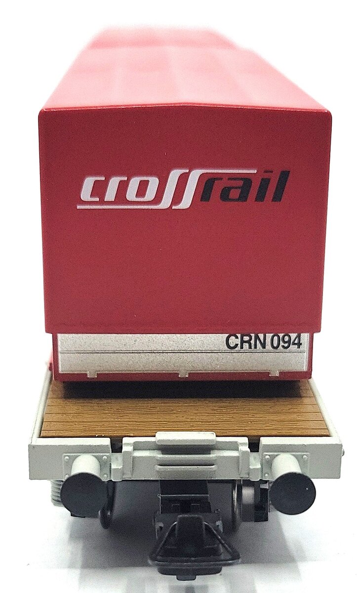 HAG 618-73 022 HO Scale SBB Flatcar w/ 2 CrossRail Containers EX/Box