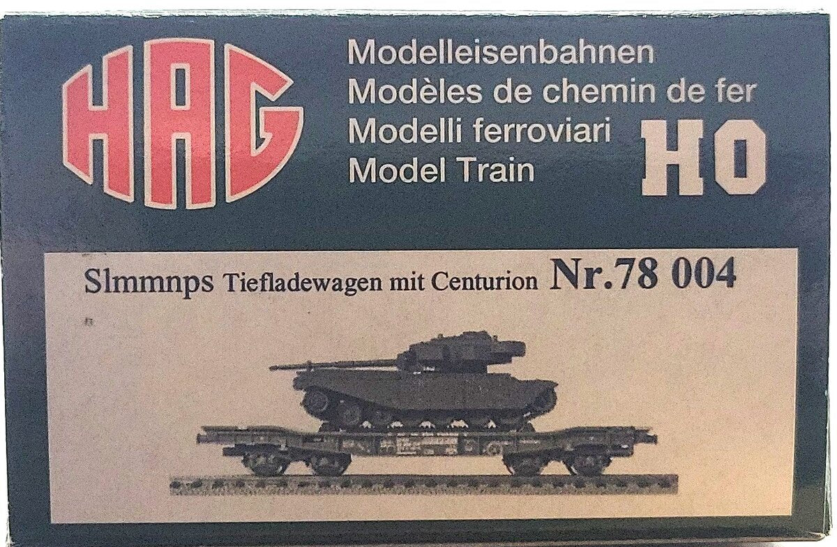 HAG 78 004 HO Scale SBB Slmmnps Tiefladewagen mit Centurion LN/Box
