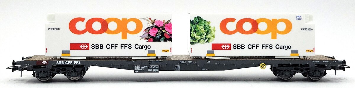 HAG 622 HO Scale Flatcar w/ 2 COOP Loads LN/Box