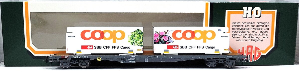 HAG 622 HO Scale Flatcar w/ 2 COOP Loads LN/Box