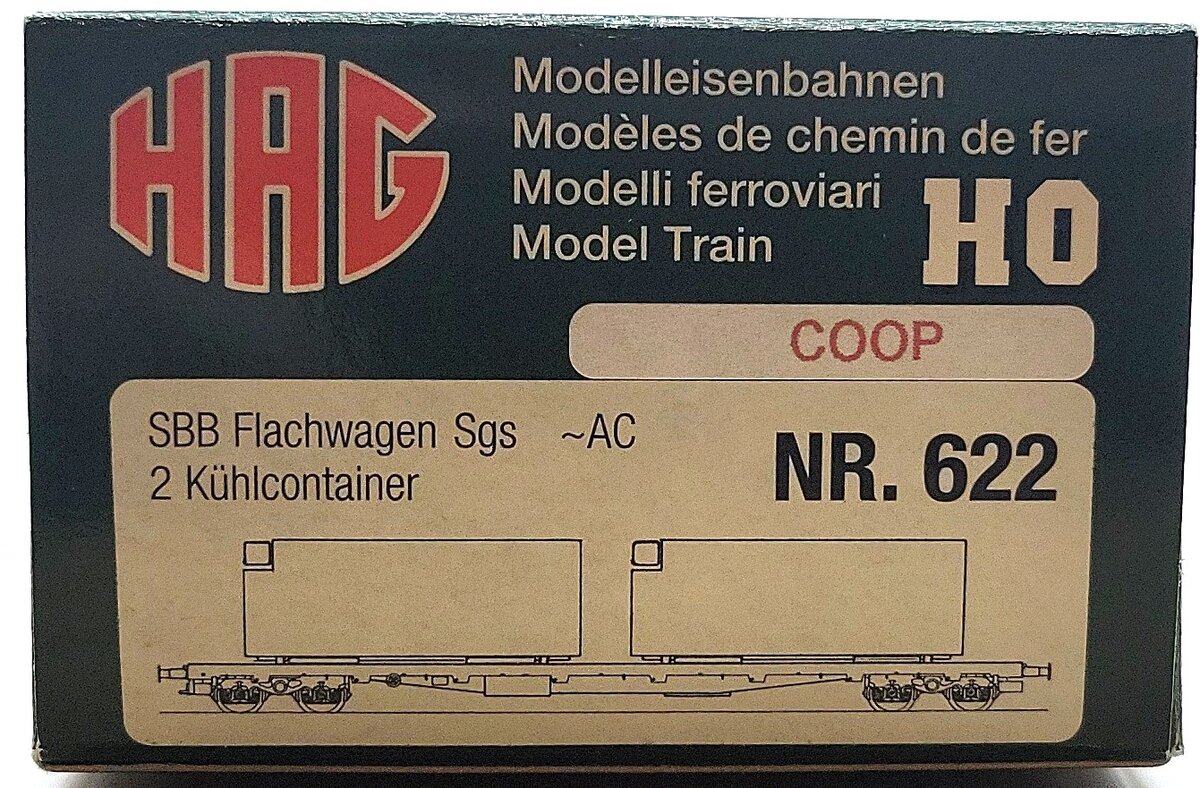 HAG 622 HO Scale Flatcar w/ 2 COOP Loads LN/Box