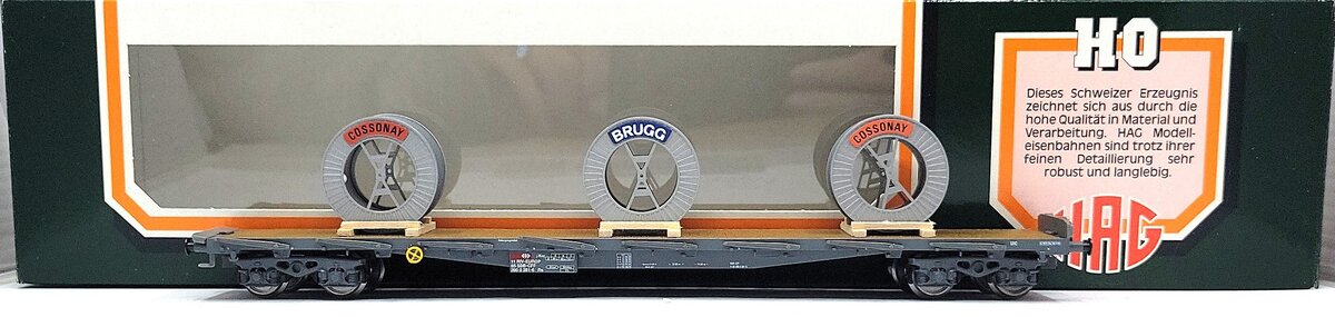 HAG 70 048 HO Scale SBB Flatcar w/ Cable Spool Load EX/Box