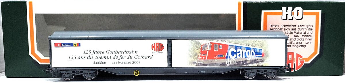 HAG 74 038 HO Scale SBB 125 Jahre Gotthard Boxcar LN/Box