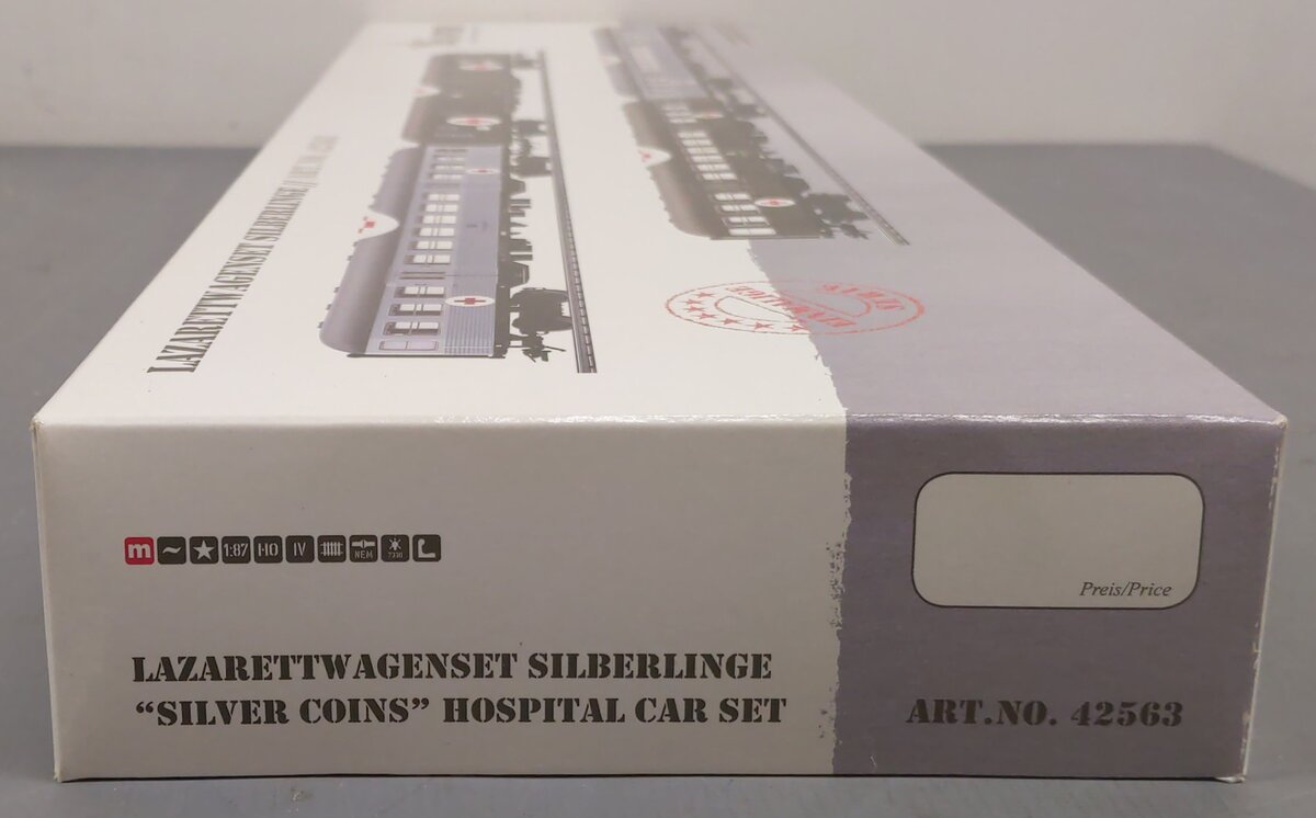 Marklin 42563 HO Scale German Federal Army "Silver Coins" Hospital Car Set LN/Box