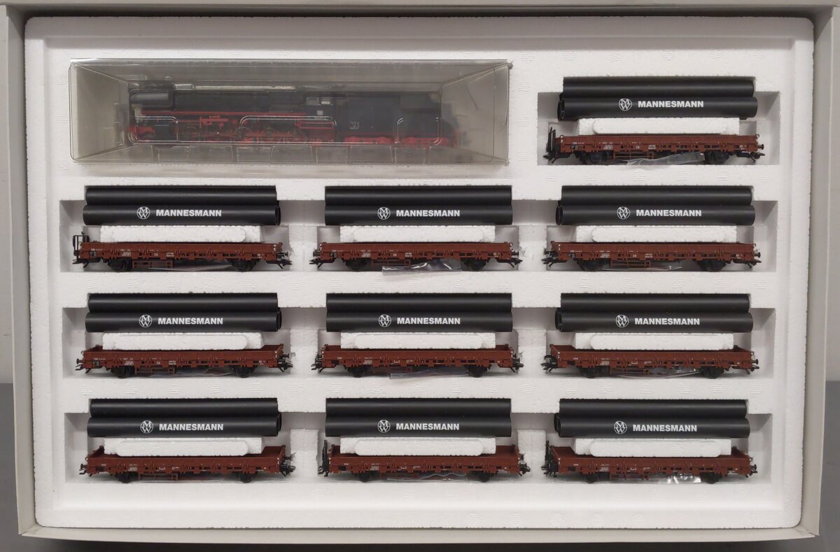 Marklin 26558 HO Scale DB Steel Pipe Heavy Freight Steam Train Set NIB