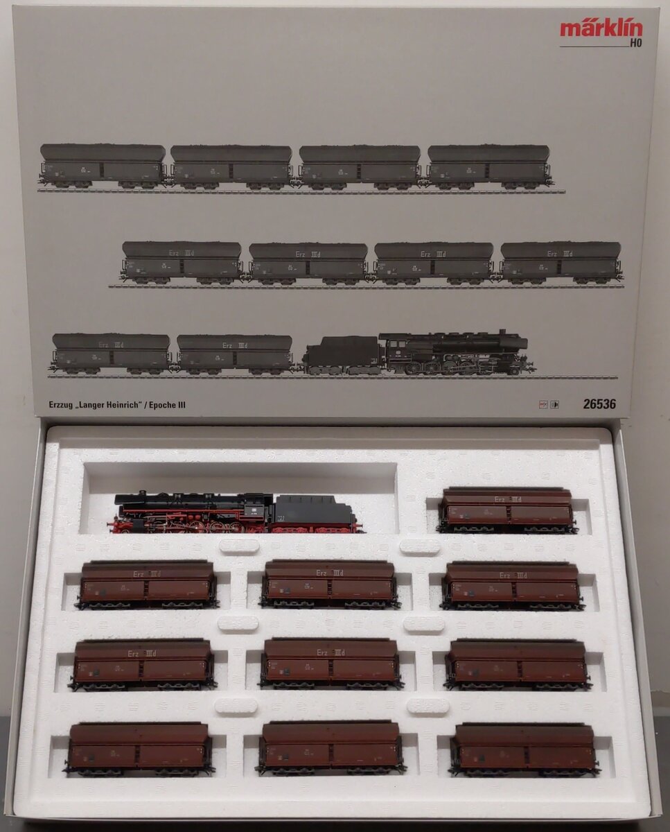 Marklin 26536 HO DB Heavy Ore 2-10-0 Steam Locomotive Set NIB