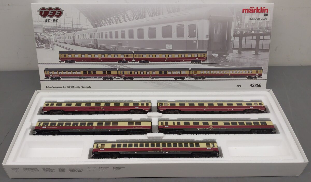 Marklin 43856 HO Parsifal Express TEE Passenger Car Set (5) NIB