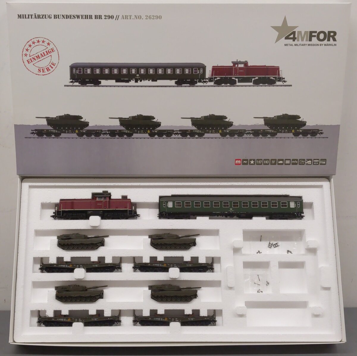 Marklin 26290 HO Scale German Military Diesel Train Set NIB