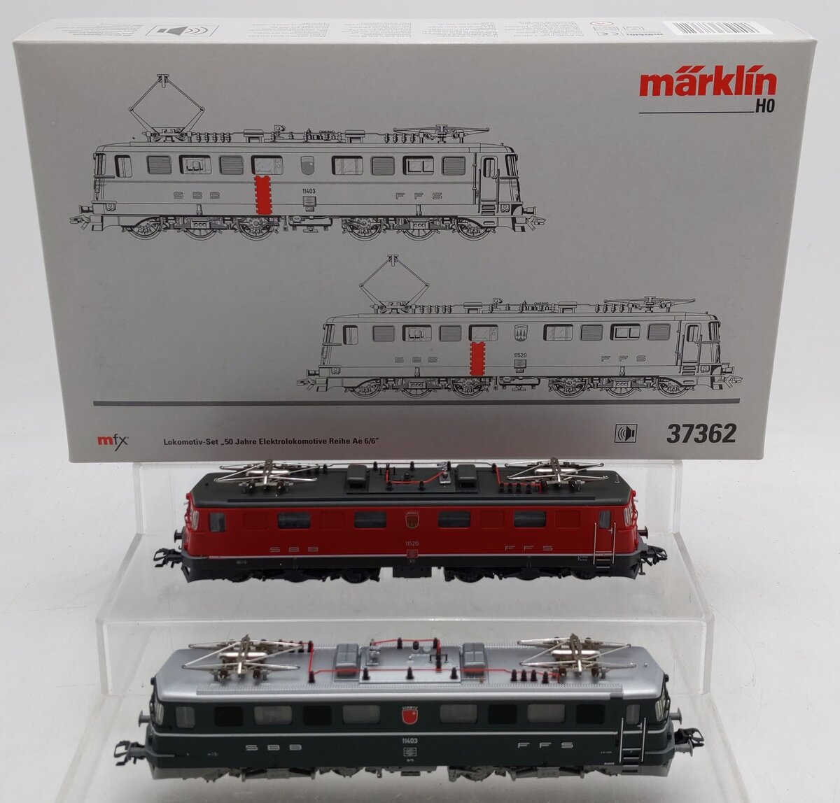 Marklin 37362 HO Scale Digital SBB FFS AE 6/6 Electric Engines (Set Of 2) EX/Box