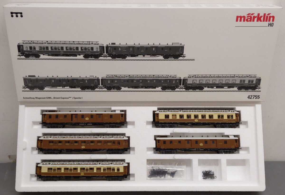 Marklin 42755 HO Scale Orient Express 5-Car Passenger Set NIB
