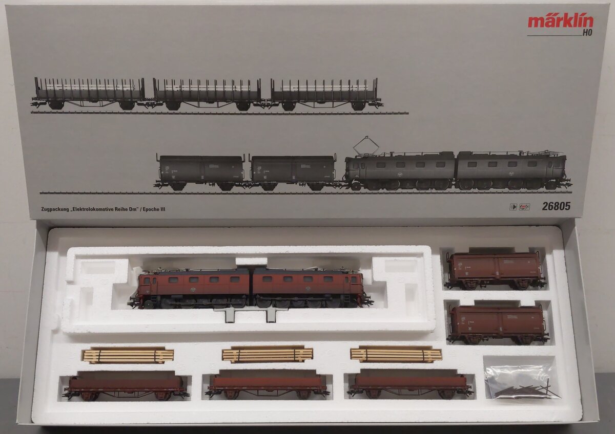 Marklin 26805 HO Swedish State Railways Dm Heavy Electric Locomotive Ore Set NIB