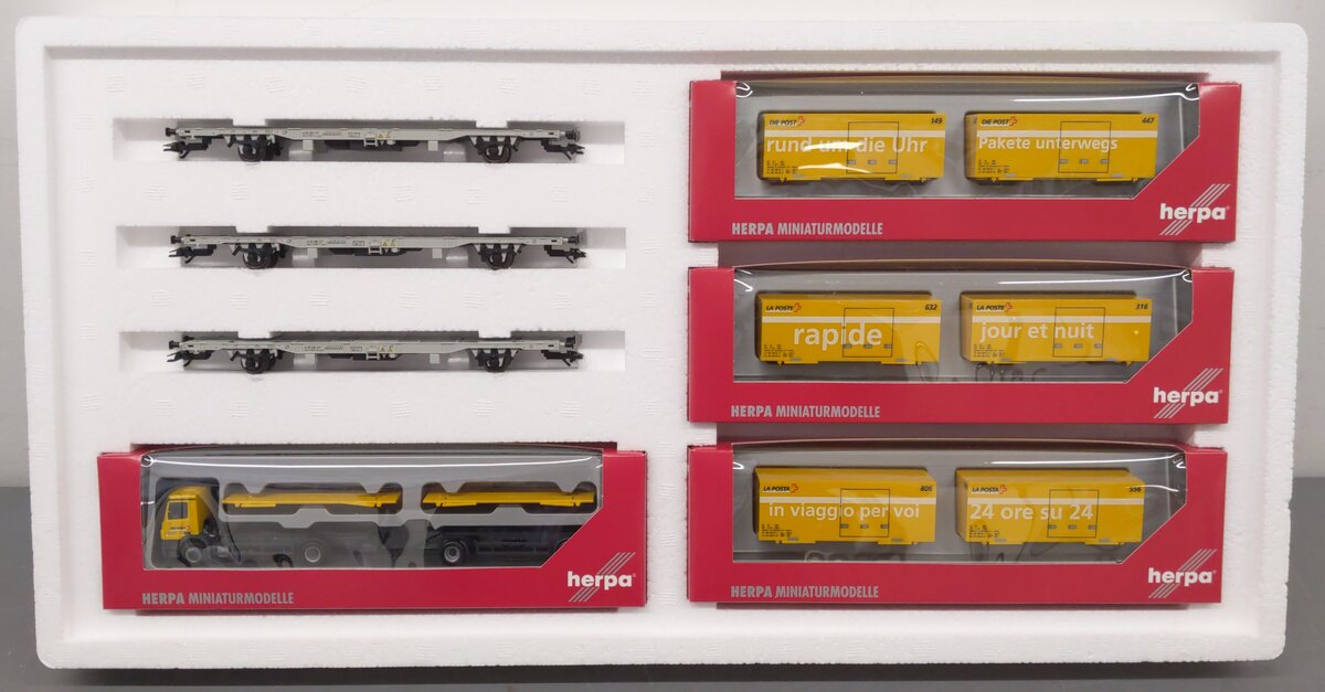 Marklin 151092 HO Scale Swiss Federal Railways Flatcar Freight Set NIB