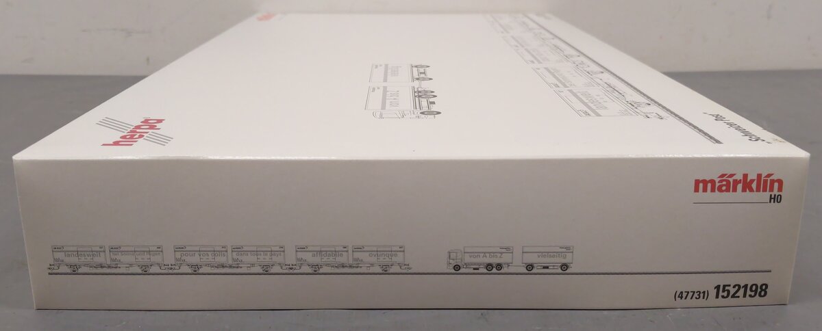 Marklin 152198 HO Scale SBB "Schweizer Post" Flatcar Freight Set NIB