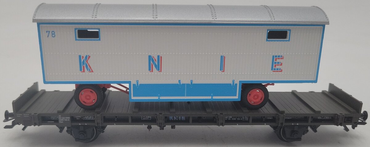 Marklin 45085-03 HO Scale Flatcar W/ Circus Wagon LN/Box