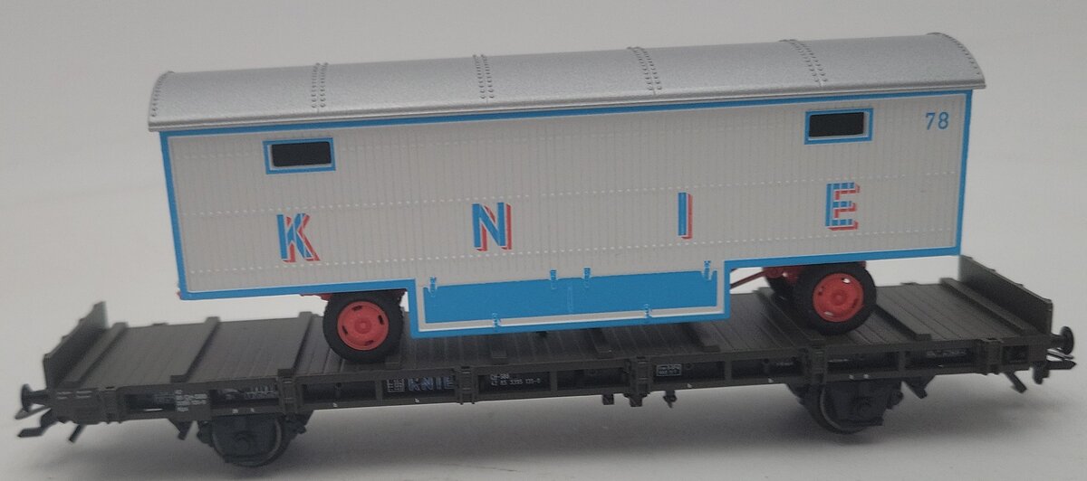 Marklin 45085-03 HO Scale Flatcar W/ Circus Wagon LN/Box