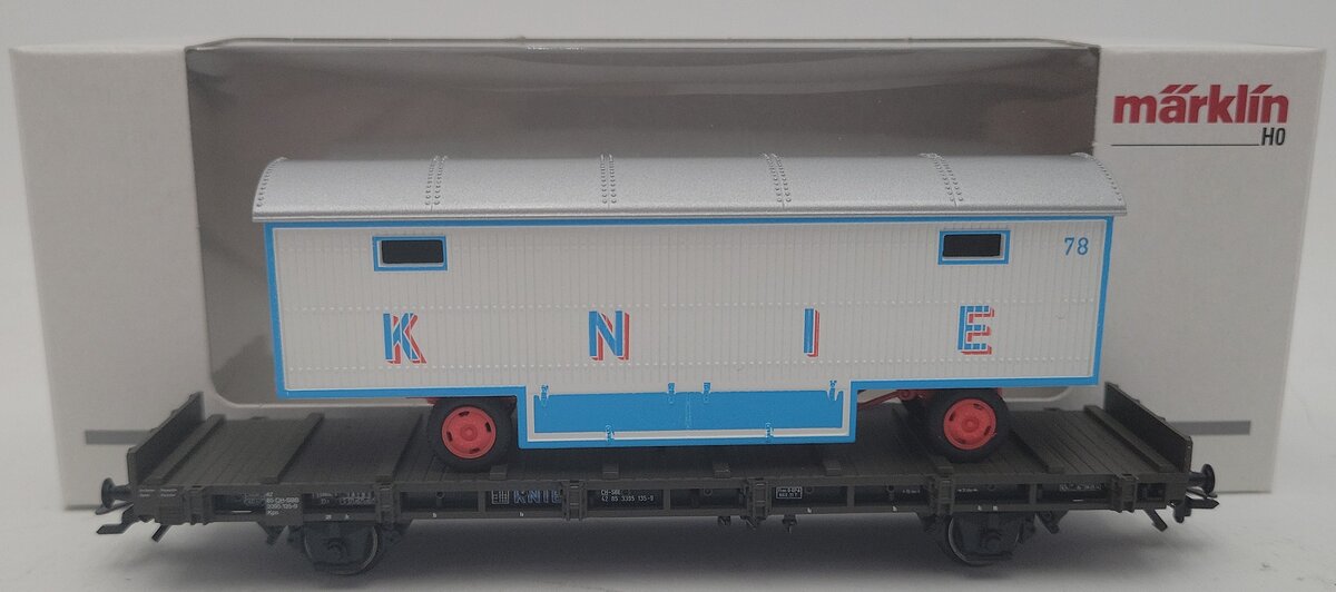 Marklin 45085-03 HO Scale Flatcar W/ Circus Wagon LN/Box