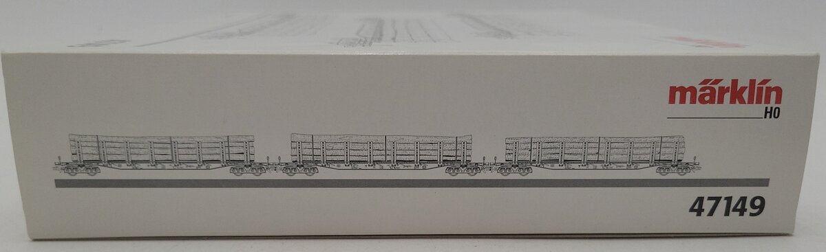 Marklin 47149 HO Scale Wood Transport Car Set (Set of 3) LN/Box