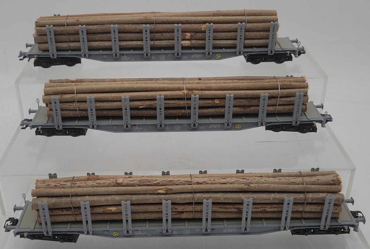 Marklin 47149 HO Scale Wood Transport Car Set (Set of 3) LN/Box
