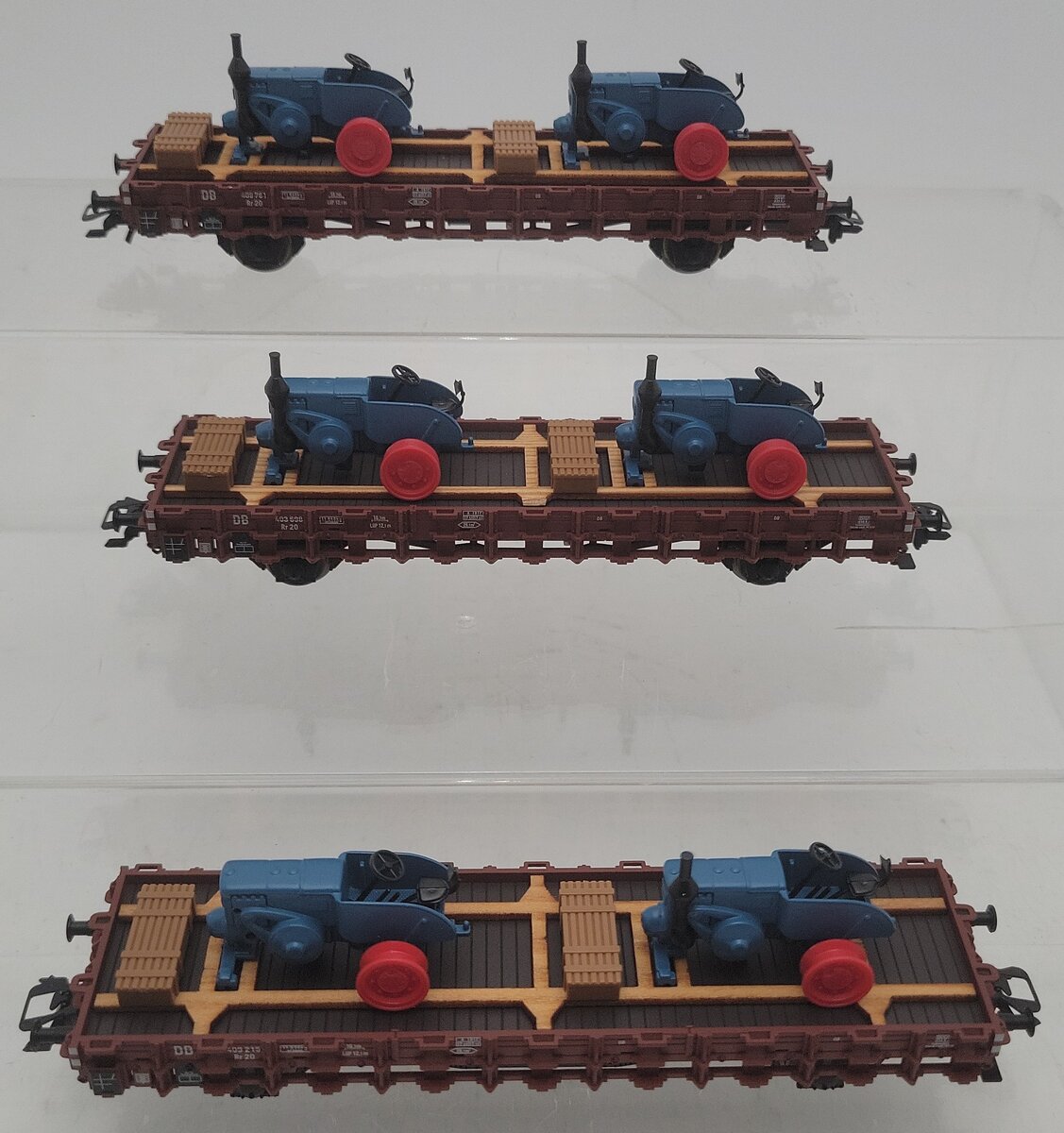 Marklin 46400 HO German Federal Railroad DB Rr 20 2-Axle Stake Car 3-Pack LN/Box