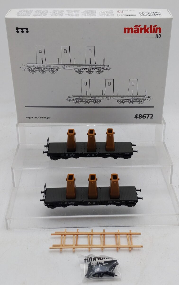 Marklin 48672 HO Scale DB Heavy Duty Flatcar Set LN/Box