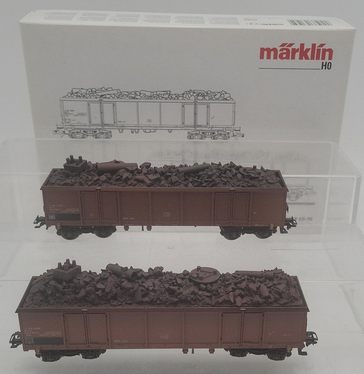 Marklin 47195 HO Scale High Side 2-Car Gondola Set LN/Box