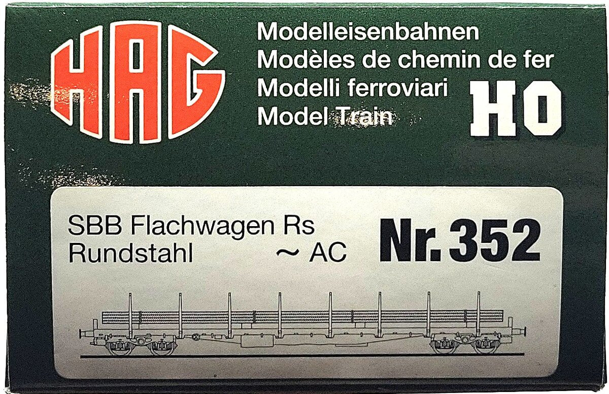 HAG 352-70 028 HO Scale SBB Flatcar w/ Steel Rail Load LN/Box