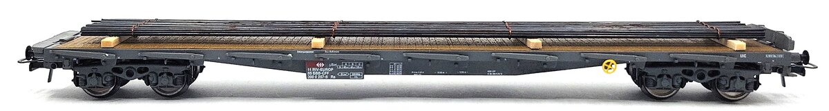 HAG 352-70 028 HO Scale SBB Flatcar w/ Steel Rail Load LN/Box