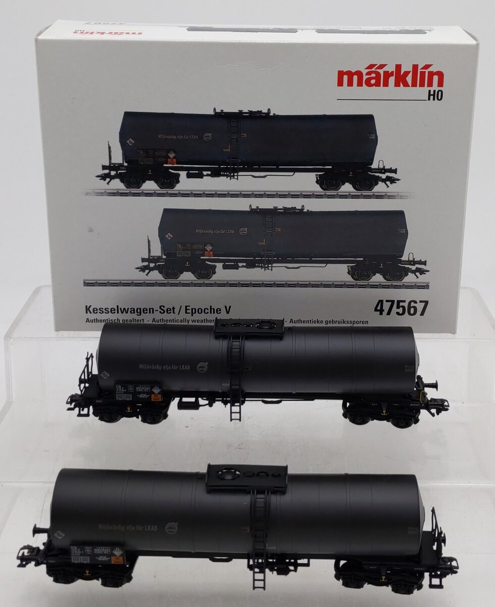 Marklin 47567 HO Scale LKAB Chemical Tank Cars (Set Of 2) LN/Box
