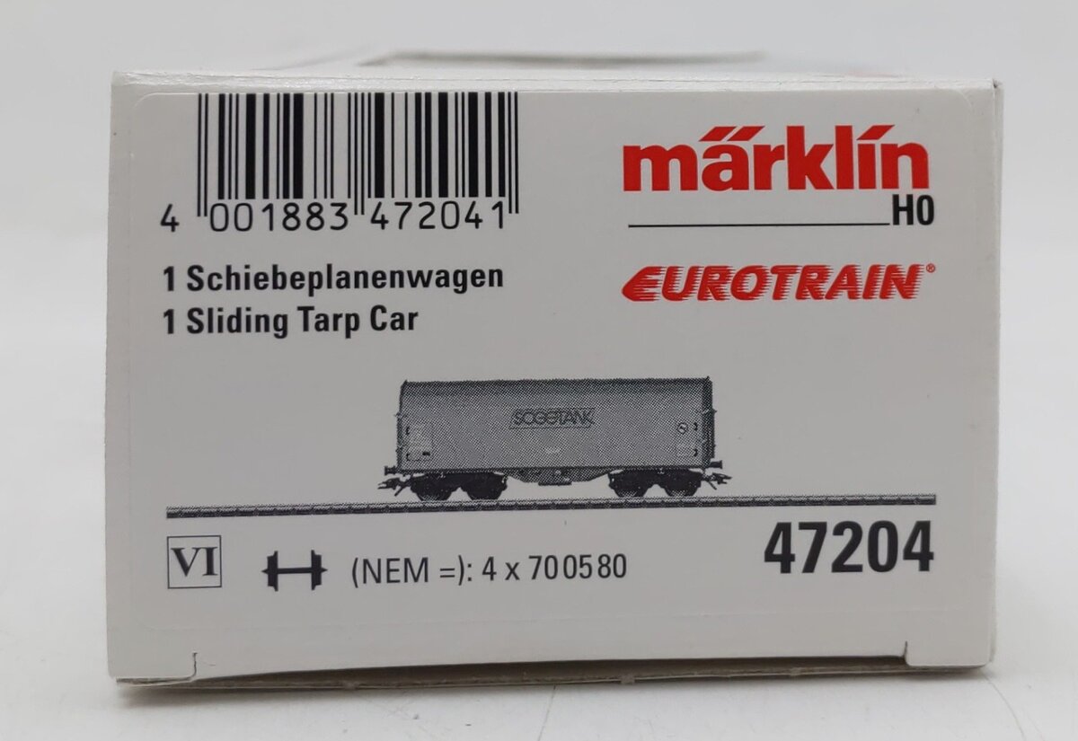 Marklin 47204 HO Scale Sogetank Sliding Tarp Car EX/Box