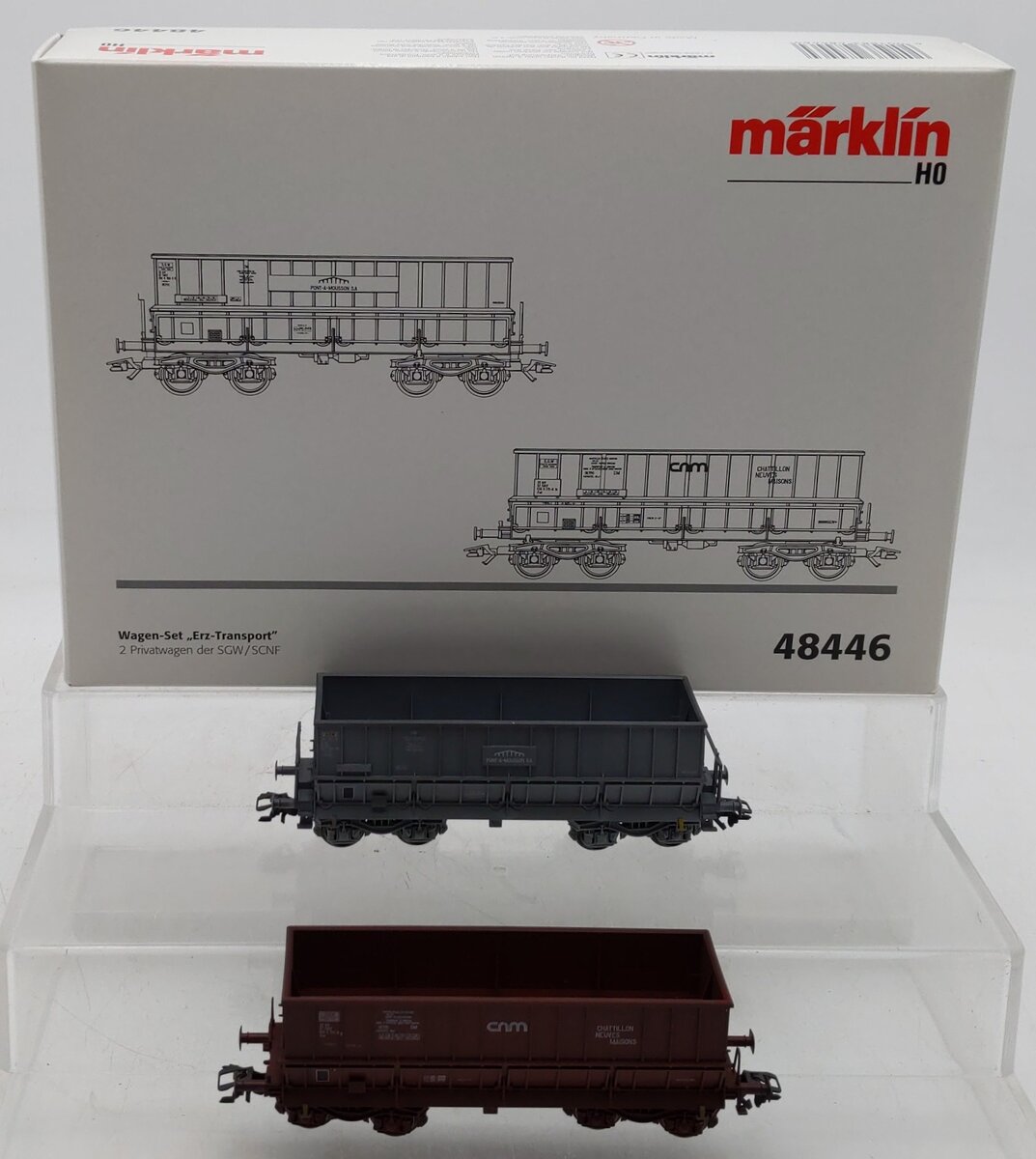 Marklin 48446 HO SGW/SCNF Ore Hopper Cars (Set of 2) EX/Box
